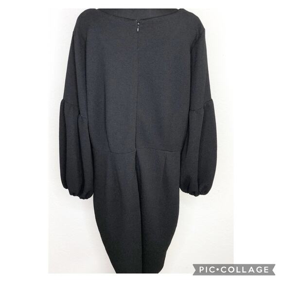 Eloquii black sheath midi dress with balloon puff sleeves size 26 - Picture 16 of 16